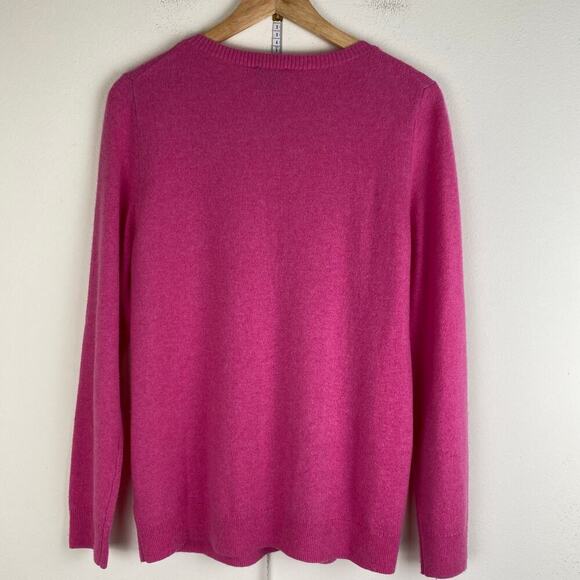 Talbots 100% Cashmere Sweater Size L Pink Cable Knit Old Money Casual Staple - Picture 6 of 9